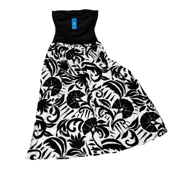 Cupshe Luminous Twilight Floral Black White Maxi Dress Summer Beach NWT - Picture 6 of 9